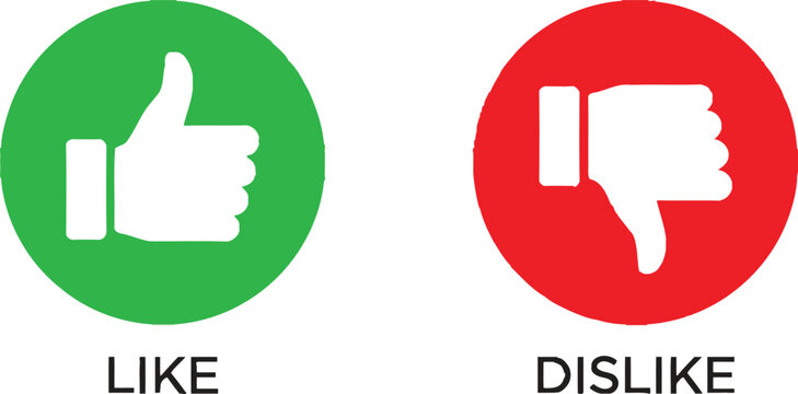 Thumbs up and thumbs down icons for like and dislike feedback