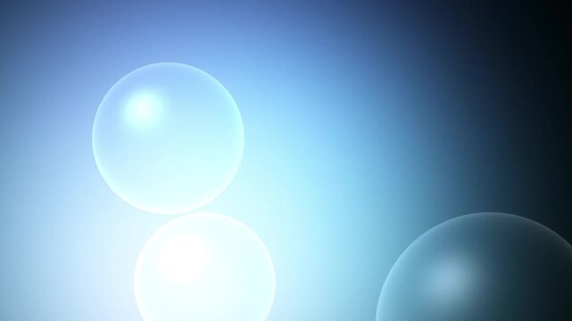 Blue Sky White Glass Bubbles Motion Background, Smooth Floating Bubbles Animation Seamless Loop, 4K