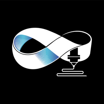 M&ouml;bius symbol 3D printing logo symbol vector
