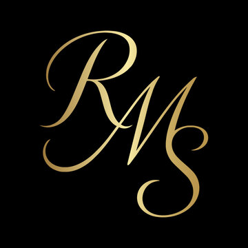 Gold RMS logo monogram symbol vector