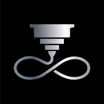 Infinity sign 3D printing logo symbol vector