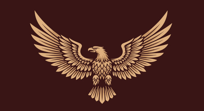 Majestic eagle emblem with wide spread wings.
