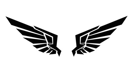 Obraz premium Abstract Geometric Wings Symbol Vector Illustration