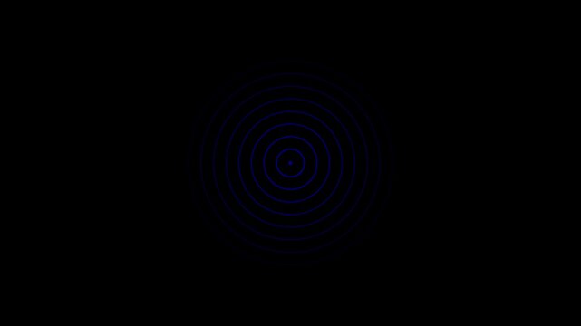 Pulsing blue concentric circles motion background, abstract digital wave animation
