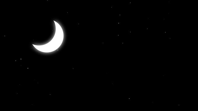  Dark Stary night with moon animation vector graphics