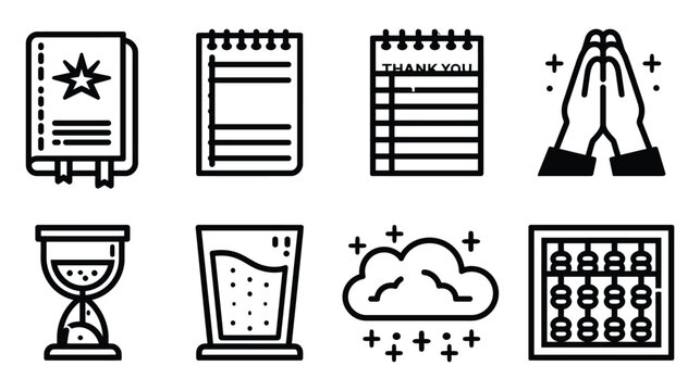 Icon set outline collection miscellaneous