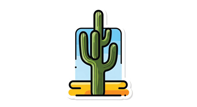 Green Cactus Plant in Desert.