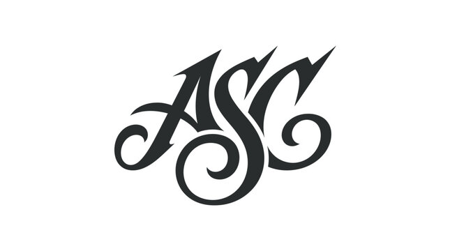 Stylized black ASC letters monogram logo design on white.
