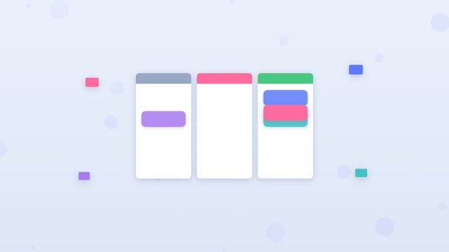 Flat design automated task scheduling with calendar blocks filling