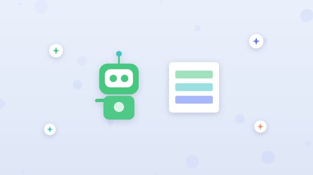 Flat design robot assistant answering support tickets on dashboard