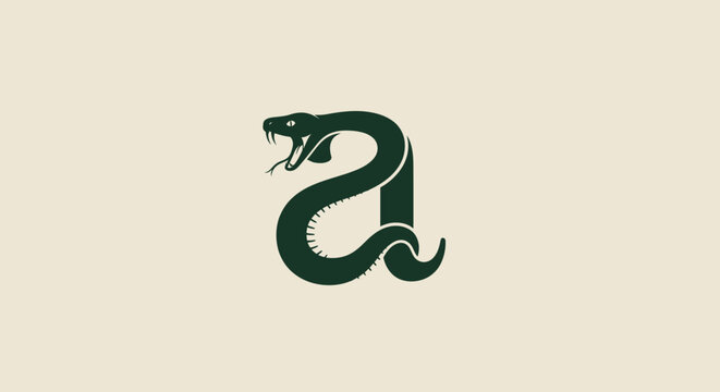 Stylized snake forming the lowercase letter a logo.