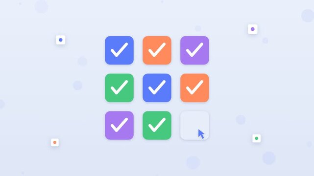 Flat design AI agent moving between browser tabs completing actions