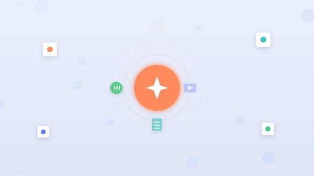 Flat design generative AI creating a presentation slide from blocks