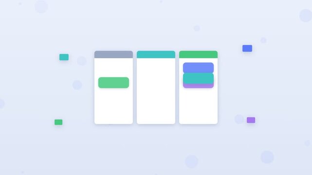 Flat design workflow automation with robotic cursor clicking tasks
