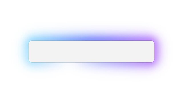 minimal white Search Bar ui Animation with soft Glowing gradient, Neumorphism Rounded Rectangle Animation with neon edge effect