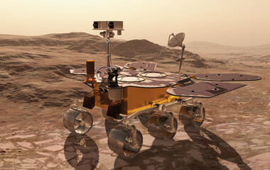the china rover on the planet mars in illustration 3D © Dayan