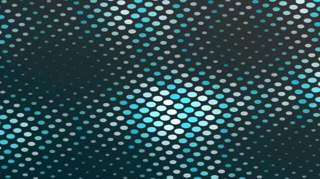 Grid of colored dots creating an abstract pattern on a dark background