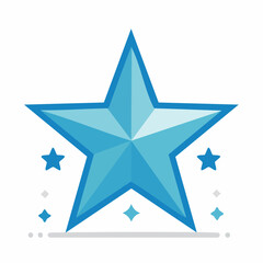 Obraz premium Blue Star Icon with Sparkles