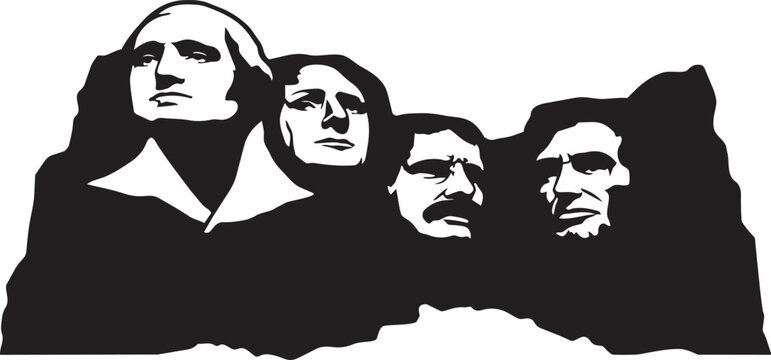 Mount rushmore national monument icon silhouette