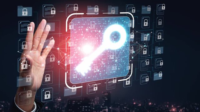 Digital Key and Lock Concept Representing Cybersecurity, Data Protection, and Access Management in Modern Technology and Business Environments Sigmoid