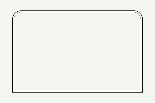 Simple rectangle frame with rounded top corners Vector