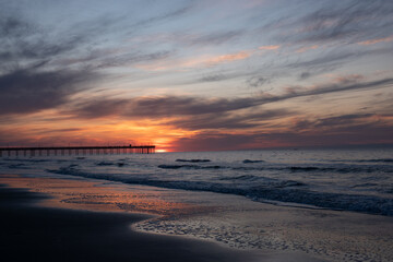 Fototapeta premium Sunrise over pier
