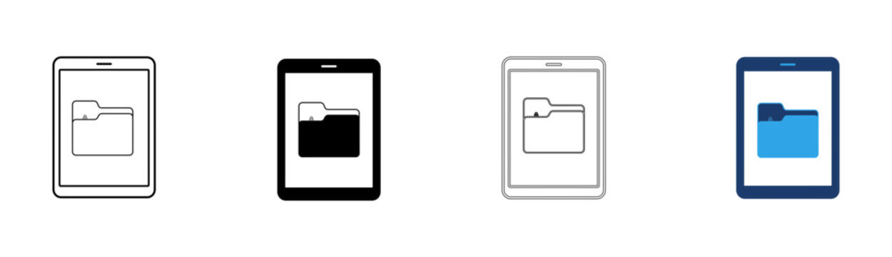 Smartphone with blank screen showing progression of app design and development isolated on transparent background, Vector