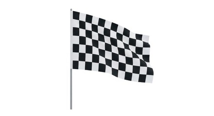 Fototapeta premium Checkered racing flag waving on a pole