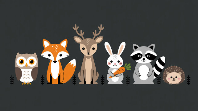 funny cartoon animal set with cute pets and farm animals illustration vector characters bear cat dog rabbit fox cow pig lion tiger baby animals comic style icons