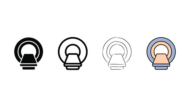 MRI scanner medical imaging icon editable stroke vector