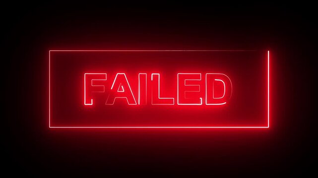neon Failed Stamp Icon animation and neon circle rotation with black background