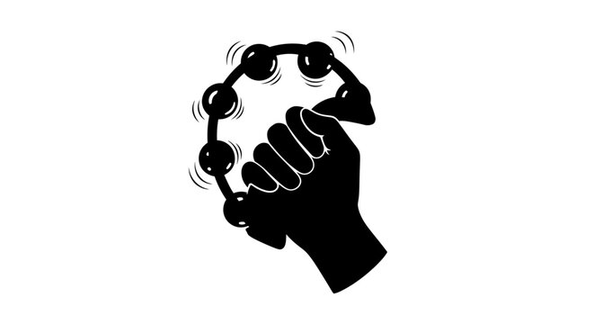 4th July, Independence day of America. Hand, fist, holding fidget spinner, black silhouette, icon, symbol, graphic vector