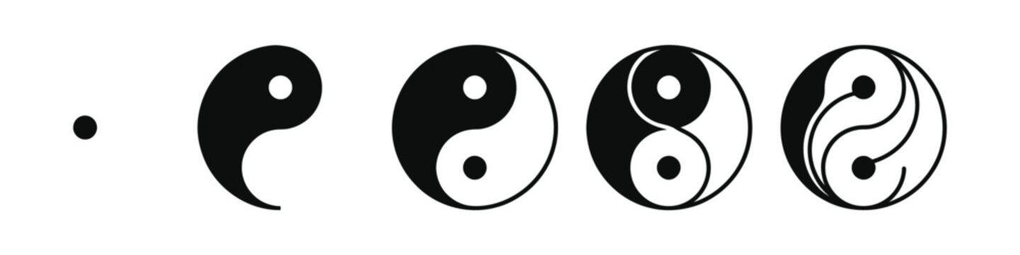 Yin yang symbol evolution from singularity to complex form
