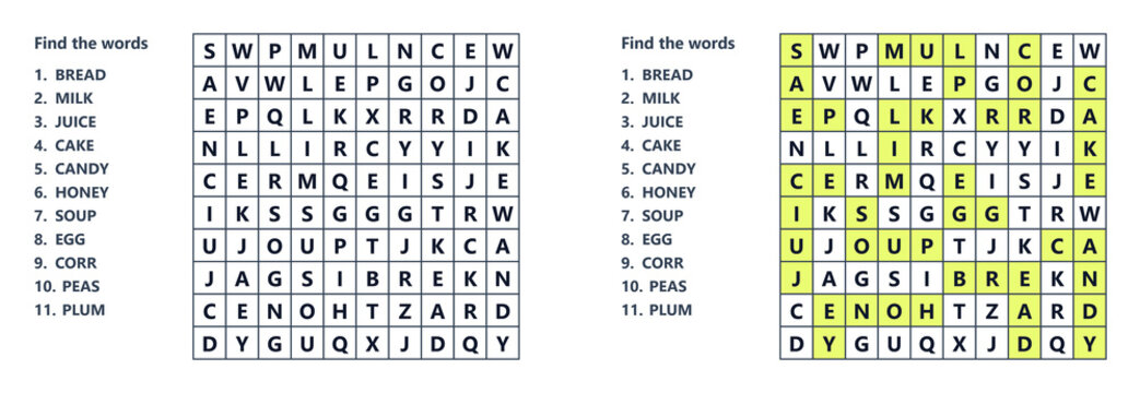 A word search puzzle for children