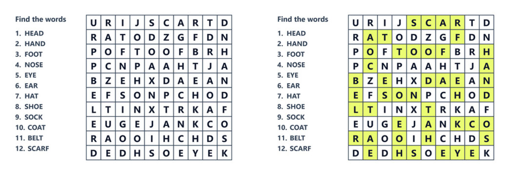 A word search puzzle for children