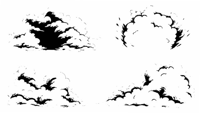 Cloud formations silhouette against a white background a graphic vector illustration clouds cloudscape
