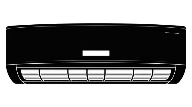 Illustration of a sleek air conditioner unit on a white background