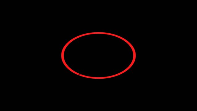Animated Red Marker Oval Highlight Circle Draw On Transparent Alpha Background