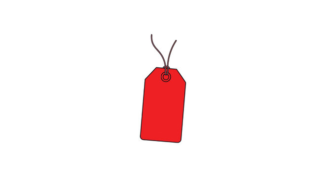 Red price tag with string attachment a vector illustration against a white background for retail displays accessory