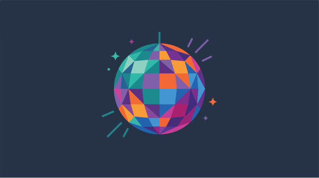 Flat design disco ball illustration