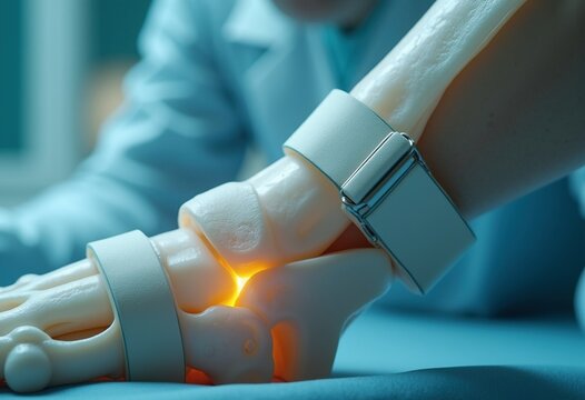 Dynamic Bone Fracture Cast Design Detailed Close-Up Cushioned Safety Elements