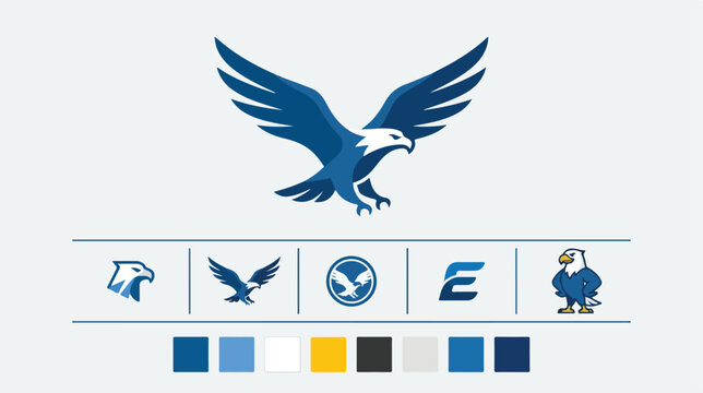 Eagle emblem logo vector illustration
