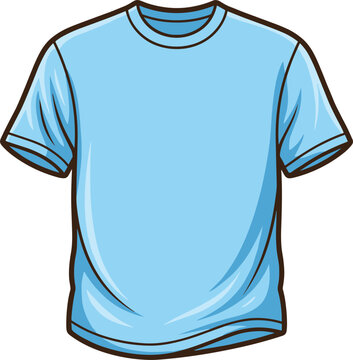 Blank blue t shirt vector illustration template icon isolated on a white background for apparel design branding template