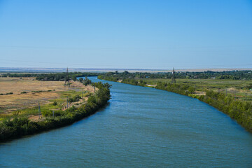 Fototapeta premium A peaceful river on a summer day.