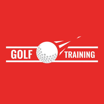 Golf Training Ball Motion Graphic Red Background Sport Concept