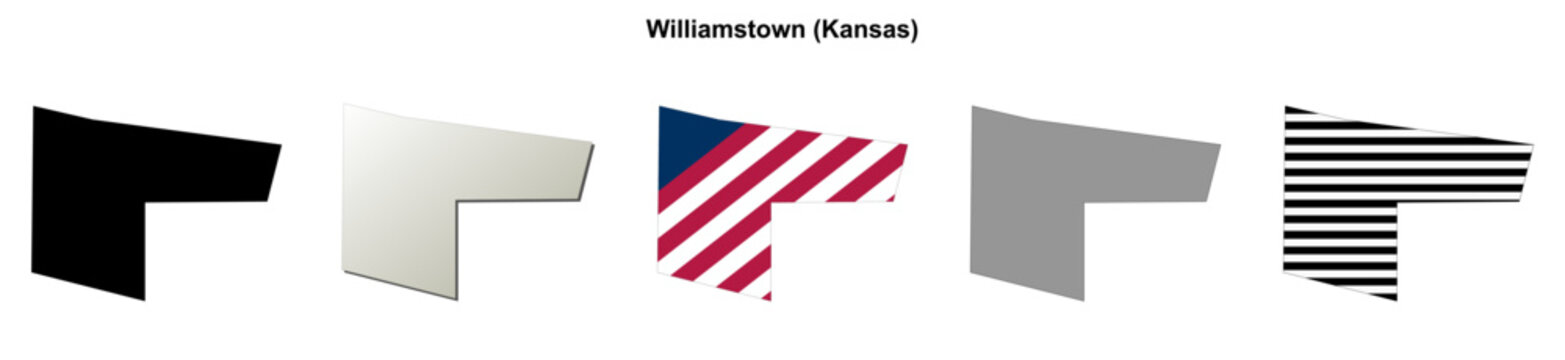 Williamstown (Kansas) blank outline map set