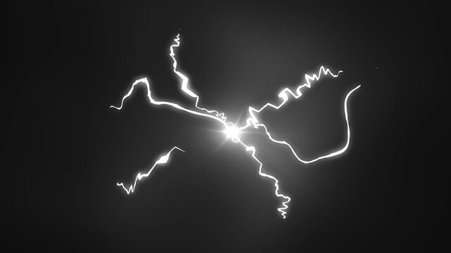 Flash FX electric storm explosion animation featuring lightning thunder bursts, glowing plasma energy arcs, cartoon spark effects, anime power shockwave overlay on black screen ultra HD 4k