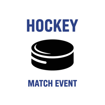 Hockey Puck And Text For Sporting Event Promotion