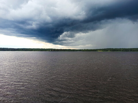 Stormy sky over a lake