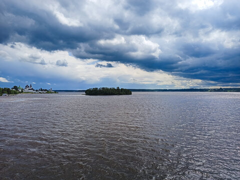 Stormy sky over a lake
